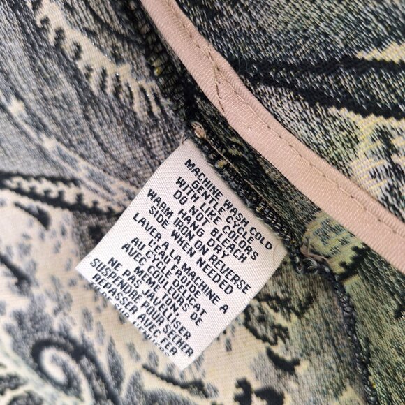 Sunset Cove Paisley Tapestry Blazer Size 14. Blue Black Gold Threads Floral - Picture 13 of 14